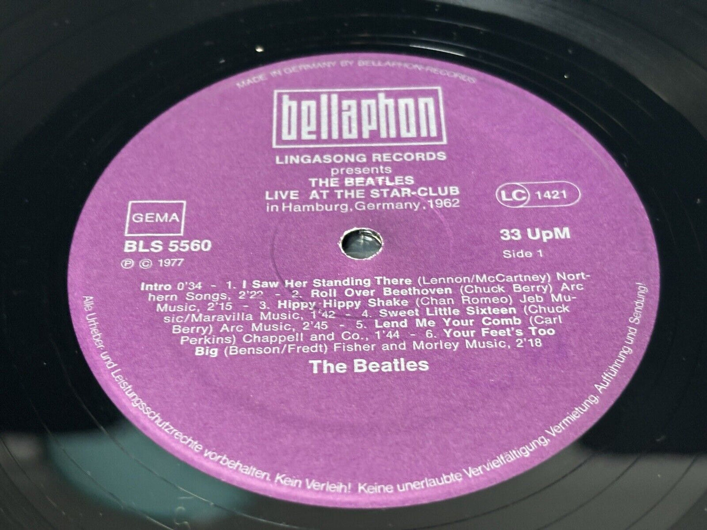 Rare The Beatles Live! At The Star-Club In Hamburg Germany 1962 BLS 5560