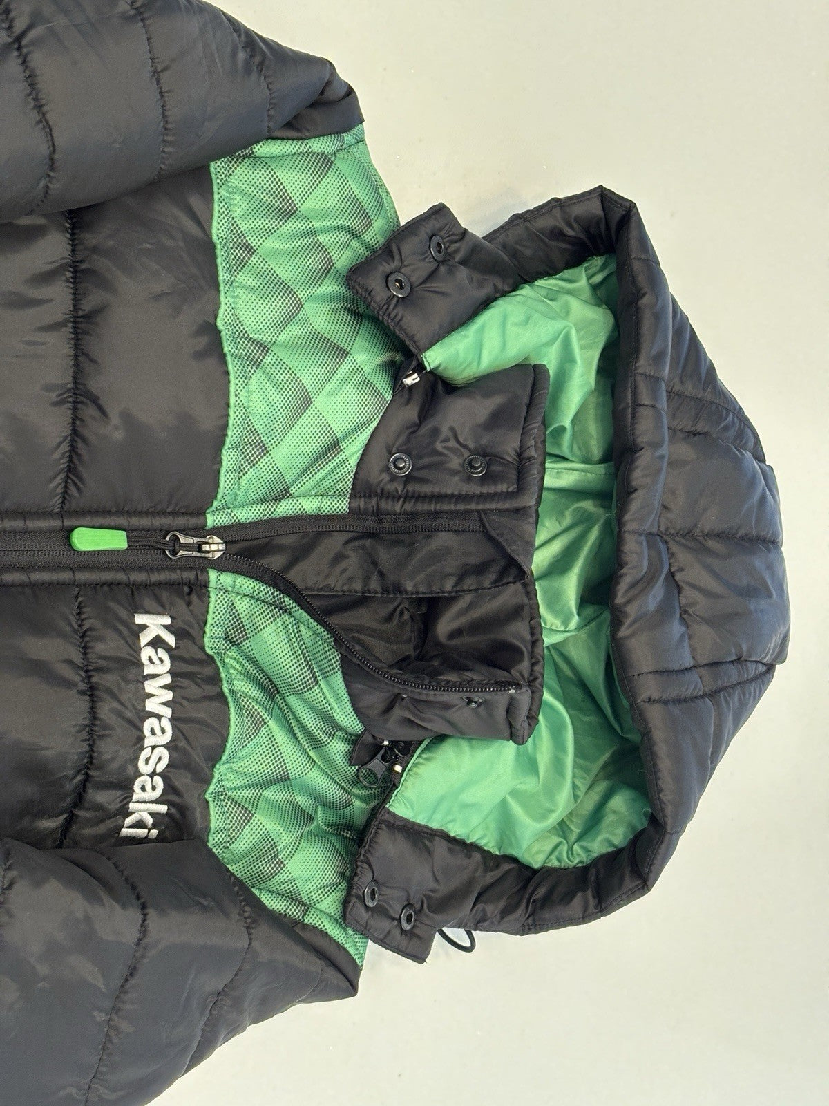 Kawasaki Sports Coat Jacket Hooded Padded Rare