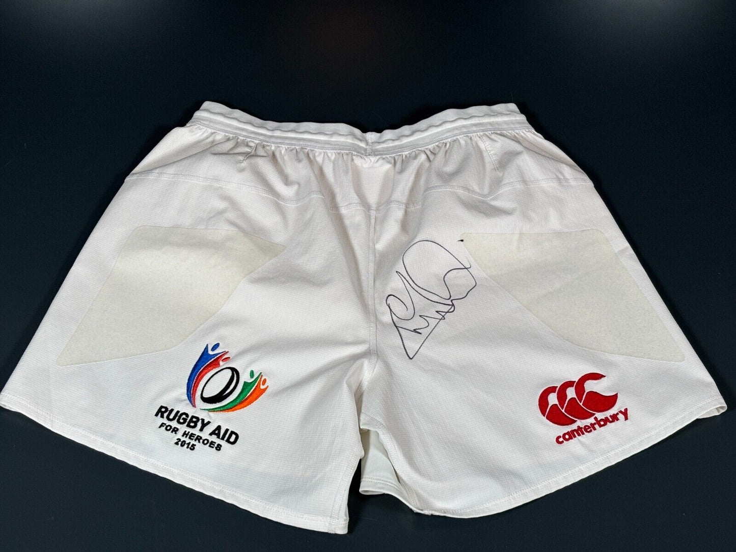 Andy Cole -  Hand Signed Shorts - RUGBY AID FOR HEROES 2015 Andrew Cole