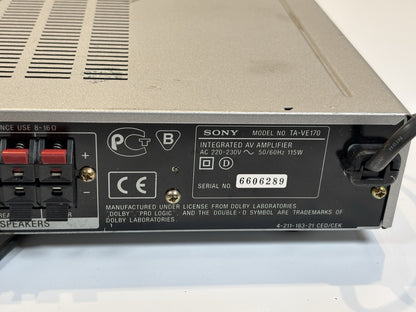 Sony Ta-Ve170 Home Cinema Integrated Amplifier 5.1 Channels Unit Only