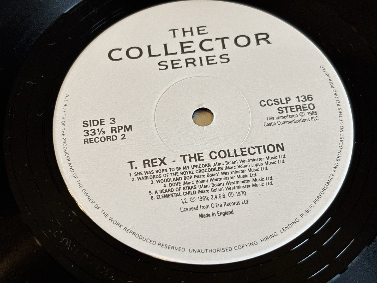 T-Rex The Collection UK 1986 Vinyl Record