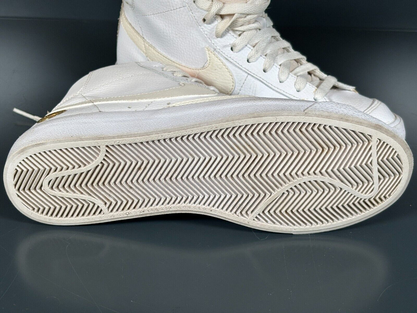 Nike Blazer Mid '77 White Sail Gold Pink Trainers Size UK 6 US 8.5