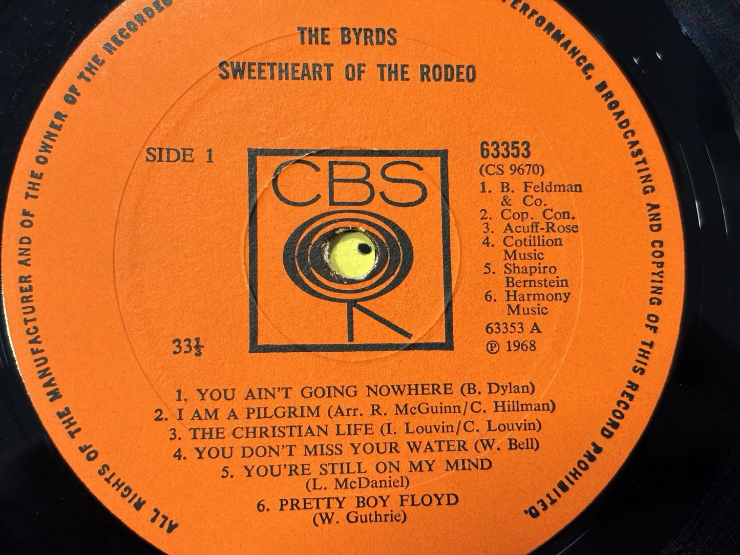 The Byrds Sweetheart Of The Rodeo 1968 UK CBS 1st Press