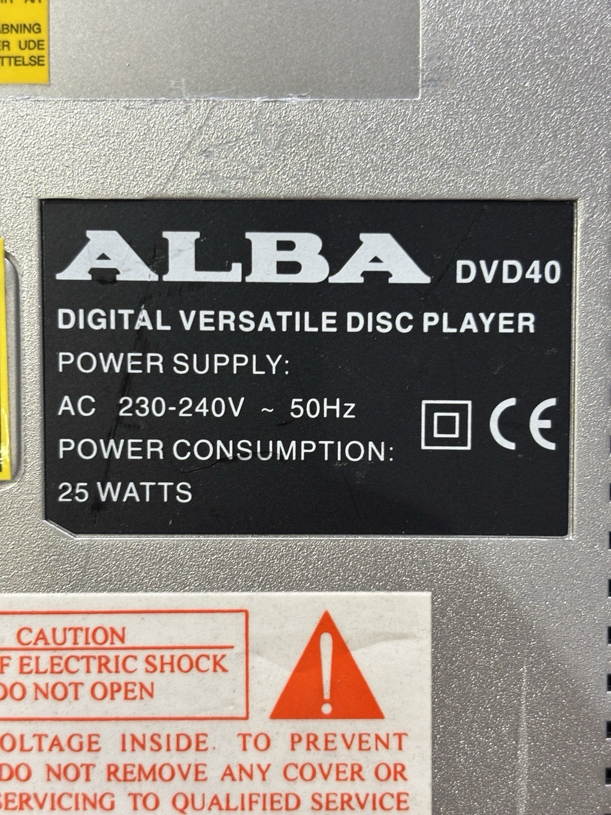 Very Rare Vintage ALBA DVD40 Player