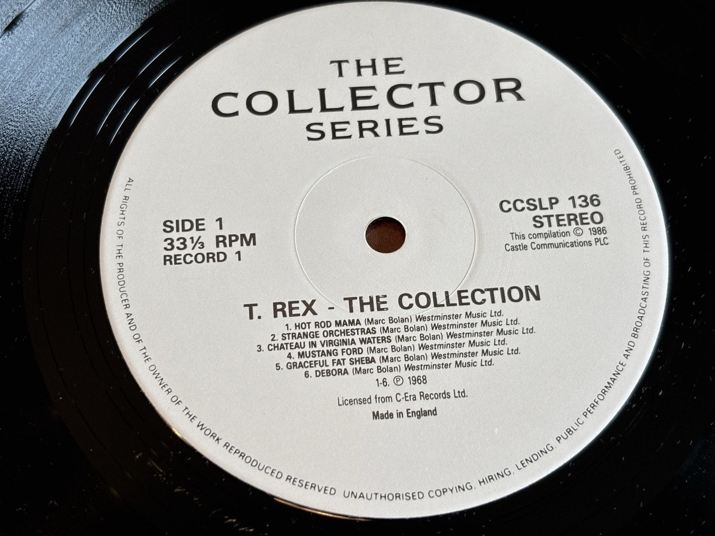 T-Rex The Collection UK 1986 Vinyl Record