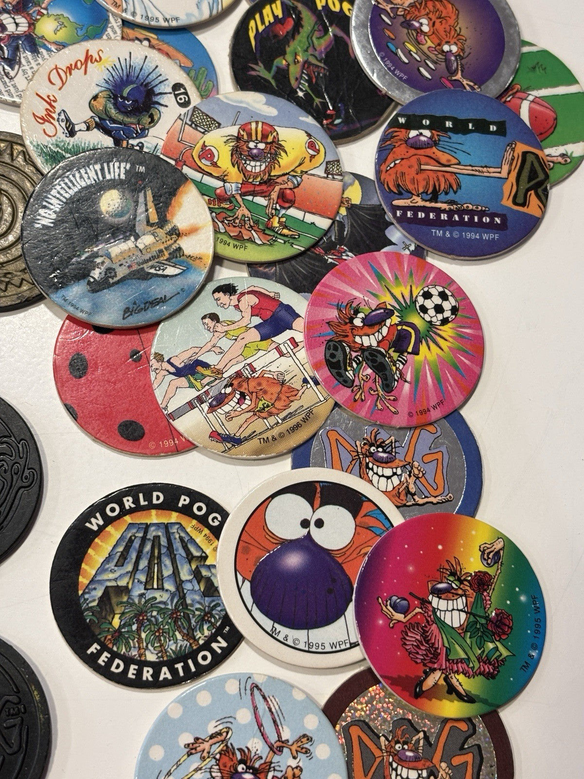 Huge 90’s Pog Collection Including 37 Slammers Pogs Pogz