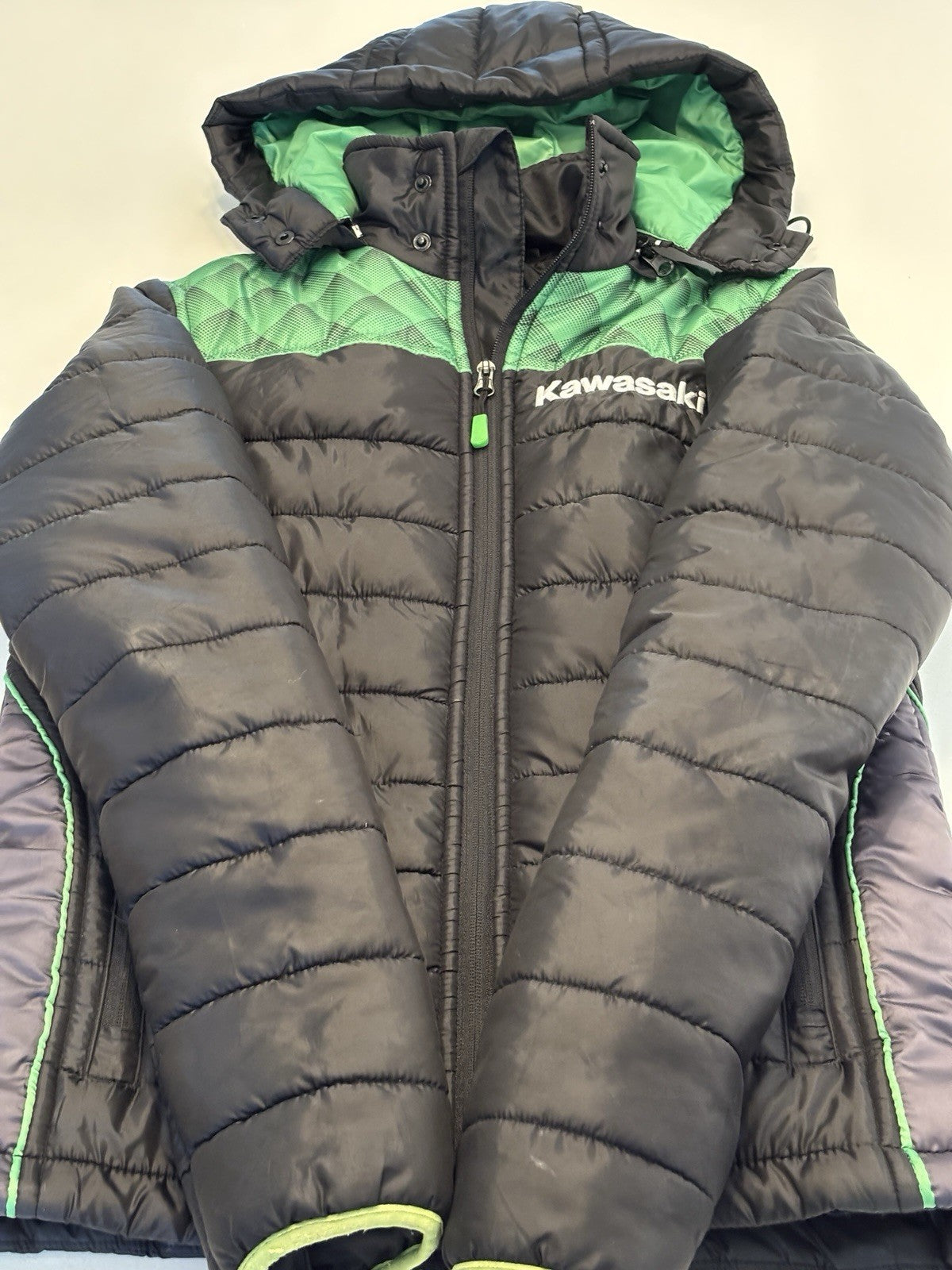 Kawasaki Sports Coat Jacket Hooded Padded Rare
