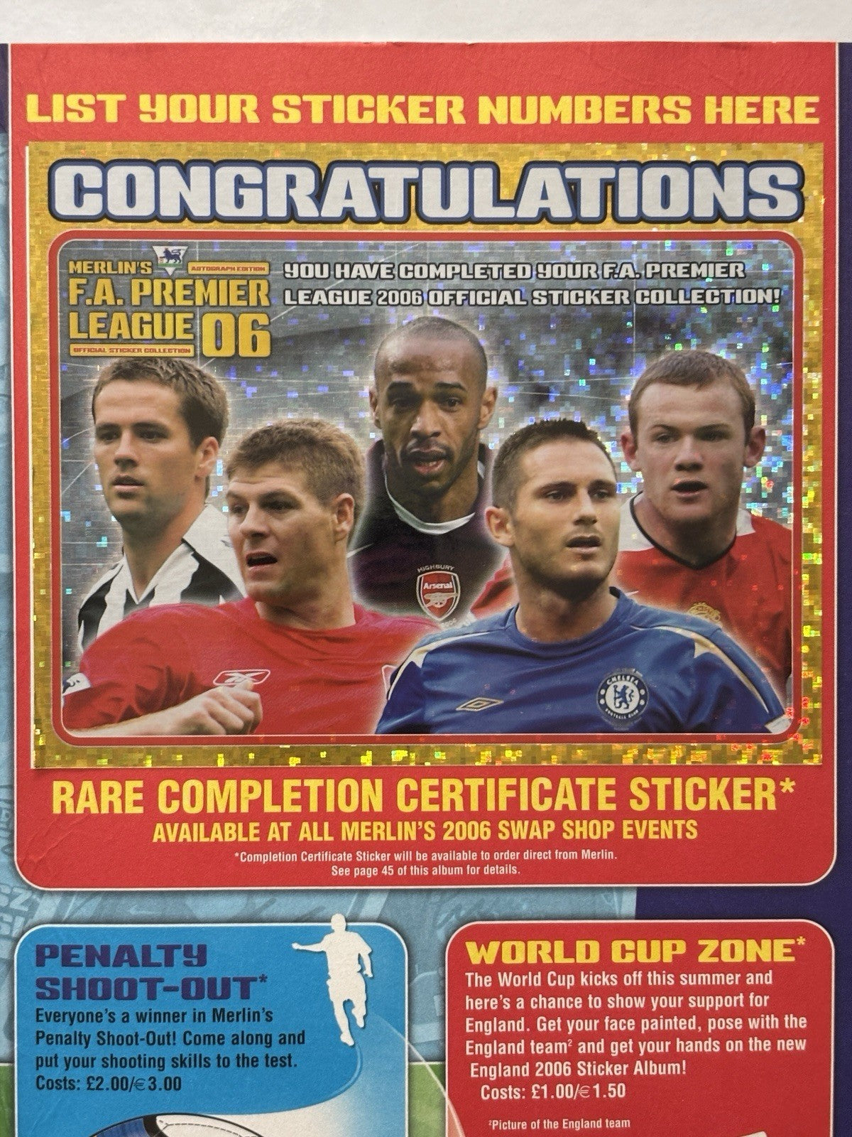 Merlin FA Premier League 06 Hardback Binder COMPLETE Rare Complete Certificate