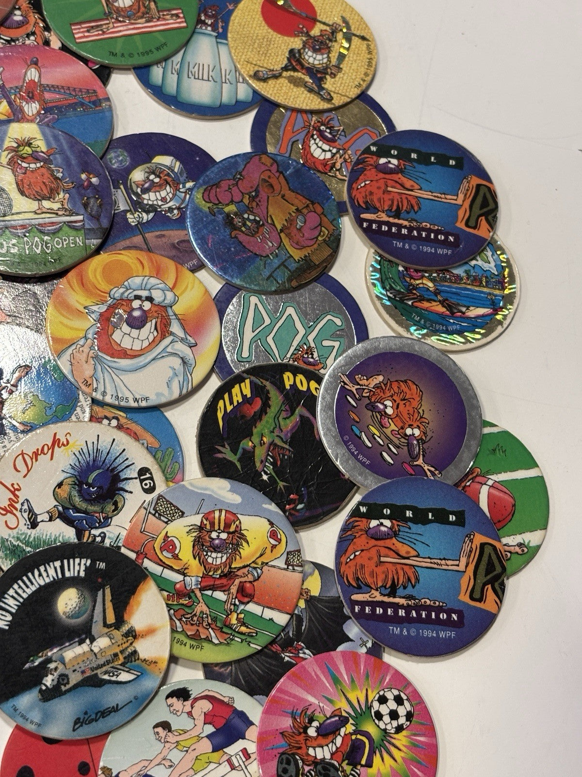 Huge 90’s Pog Collection Including 37 Slammers Pogs Pogz