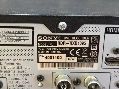 Sony RDR-HXD1095 DVD Recorder 500GB Hard Drive Tested Working Freeview HDMI