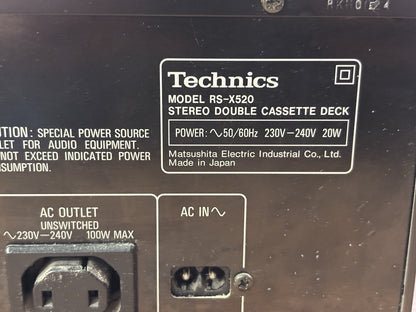 Technics 360 Series RS-X520 Twin Cassette Deck. Read Description
