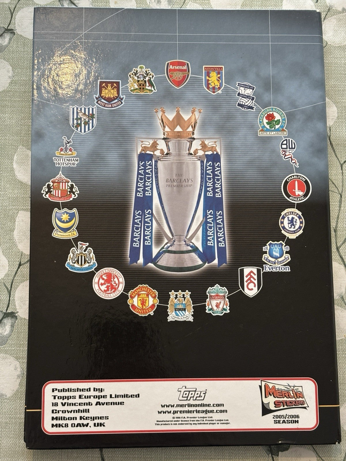 Merlin FA Premier League 06 Hardback Binder COMPLETE Rare Complete Certificate