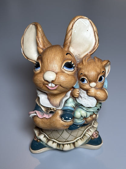 2 Large Pendelfin Rabbit Figures - Originals from Burnley Factory