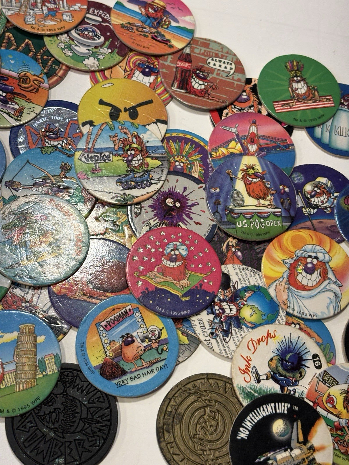 Huge 90’s Pog Collection Including 37 Slammers Pogs Pogz
