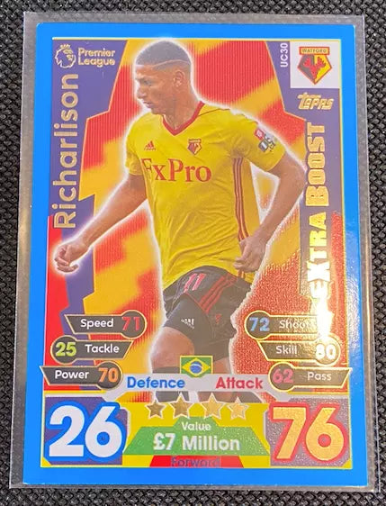TOPPS MATCH ATTAX Richarlison UC30 EXTRA BOOST 2017-18 - ROOKIE RC