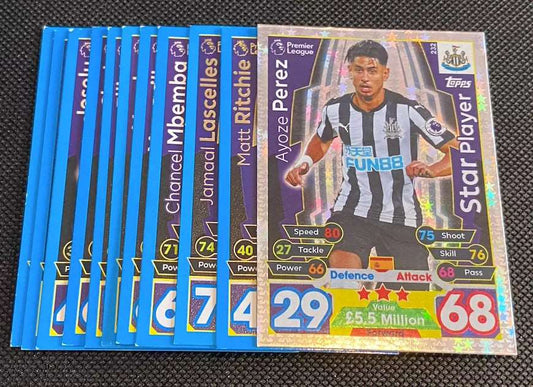 Match Attax Topps Newcastle 11x Cards 2017/18 - No Duplicates