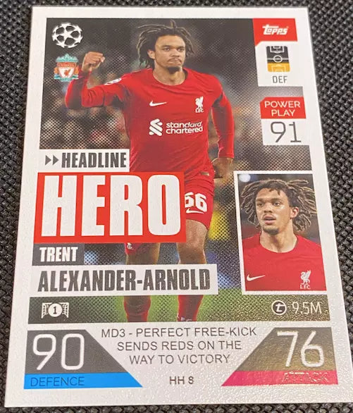 Match Attax Trent Alexander Arnold - HEADLINE HERO - Extra 2022/23 HH8